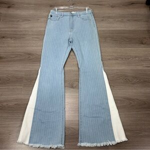 KanCan Blue and White Flare Jeans H3